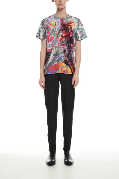Andy Collection- British Supermarket Inspired Full Print T-Shirt - Glasses(Bright) - Johan Ku Shop