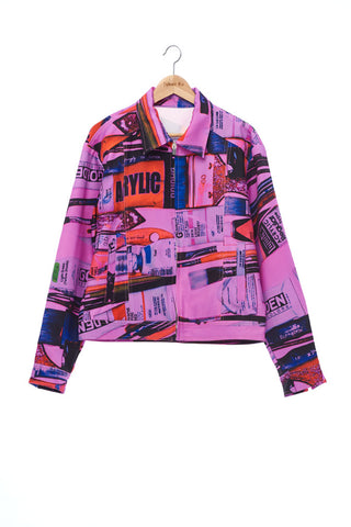 "The Painters" Collection- Painting Tools Pink Printed Jacket