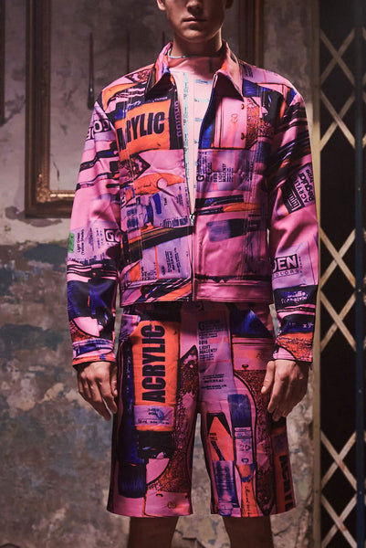 "The Painters" Collection- Painting Tools Pink Printed Jacket