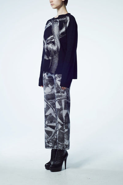 Slade Collection- Chain Graphic Knitted Jacquard Top - Johan Ku Shop