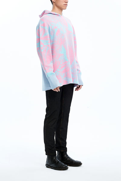 Andy Collection- Over-sized Knitted Jacquard Hoodie - Johan Ku Shop