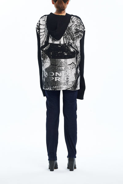 Andy Collection- Over-sized Back Knitted Jacquard Hoodie - Johan Ku Shop