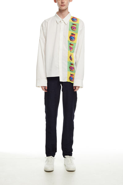 Andy Collection- Over-sized Graphic Square Detailed Shirt - Johan Ku Shop