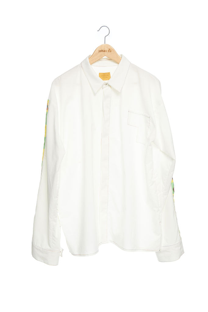 Andy Collection- Over-sized Pop Art Graphic Sleeve White Shirt - Johan Ku Shop