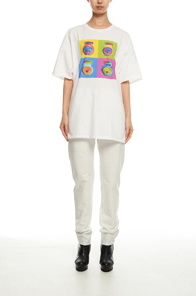 Andy Collection- Pop Art 4 Squared Marmite Graphic T-Shirt - White - Johan Ku Shop