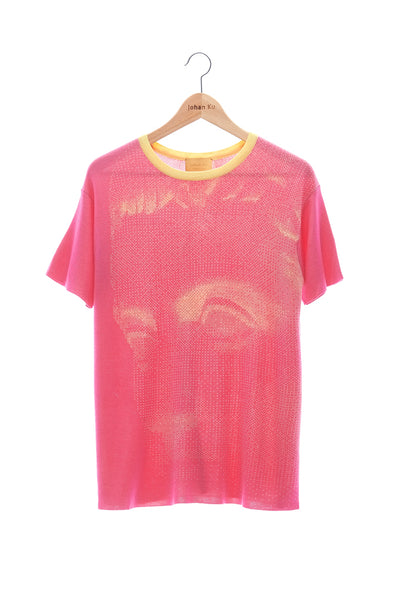 Elioliver Collection- Fade Out Sculpture Knitted Jacquard Top - Fuchsia - Johan Ku Shop