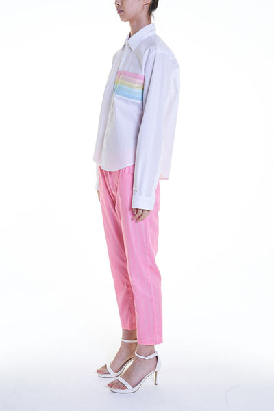Elioliver Collection- Pastel Rainbow Details Short Shirt - Johan Ku Shop