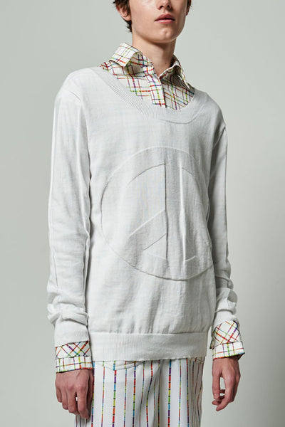 Elliot Collection- Lighter Plaid Print Asymmetric Details Oversize Shirt - Johan Ku Shop