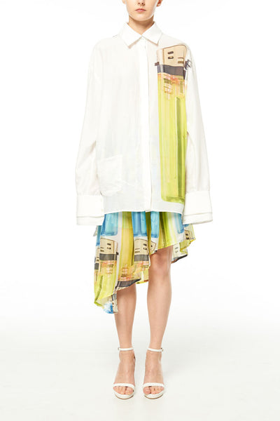 Elliot Collection- Lighter Print Asymmetric Skirt - Johan Ku Shop