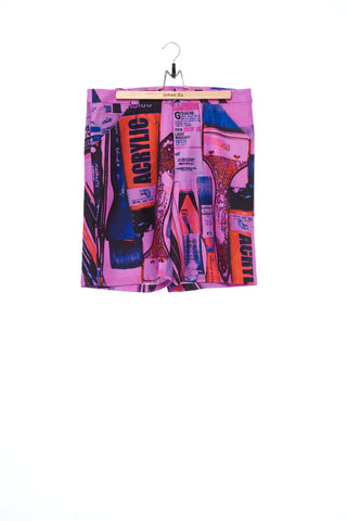 "The Painters" Collection- Painting Tools Pink Printed Shorts