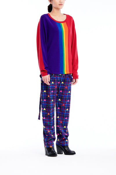 Sean Collection- Rainbow Image Intarsia Fine Knit Knitwear
