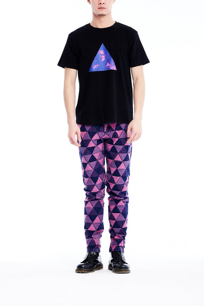 Sean Collection- BPM Inspired Triangle Graphic T-Shirt -Black