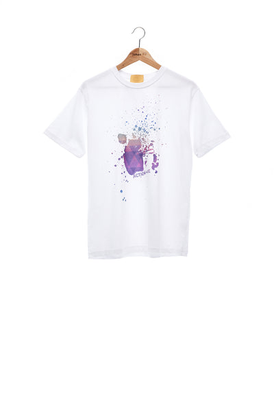 Sean Collection- BPM Inspired Splash Graphic T-Shirt -White