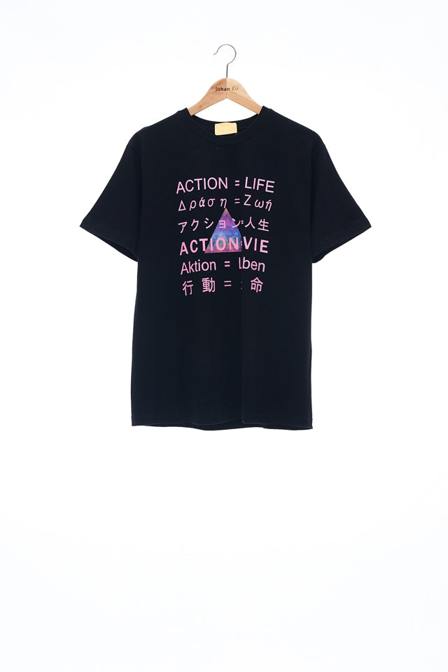 Sean Collection- BPM Inspired Slogan Graphic T-Shirt -Black