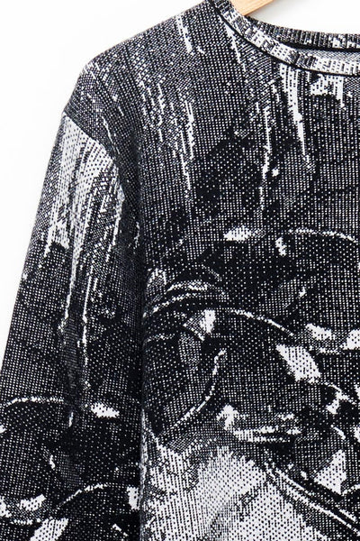 Slade Collection- Knitted Chain and Fur Jacquard Top - Johan Ku Shop