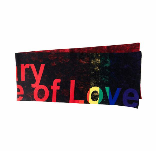 Slade Collection- Rainbow Colour Slogan Jacquard Long Scarf - Johan Ku Shop